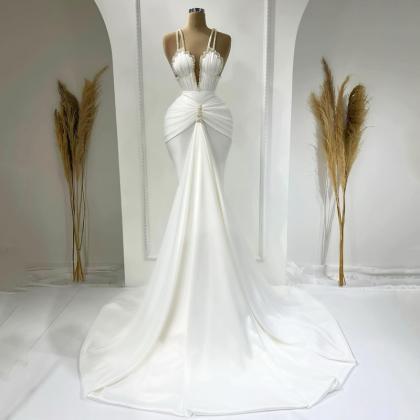 Elegant A-line Wedding Dresses 2023 Beadings..