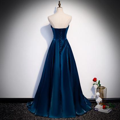 Sequins Evening Dress Strapless Vintage A-line..