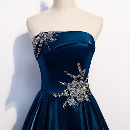 Sequins Evening Dress Strapless Vintage A-line..
