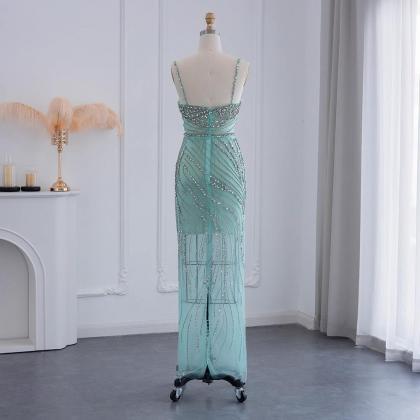 Luxury Women Ball Dress Fashion Crystal Spaghetti..