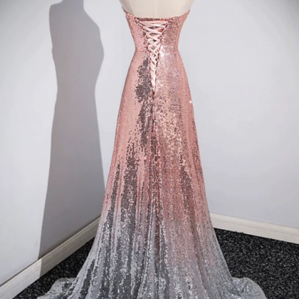 Mermaid Sequins Long Prom Dress, Sparkling..