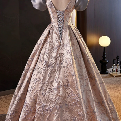 Fashion Floor Length Printing Prom Dresses, A Line..