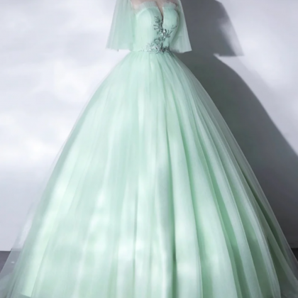 Green A-Line Prom Dress Long Evening Dress Dance Party Gown,DP0199 main image 1