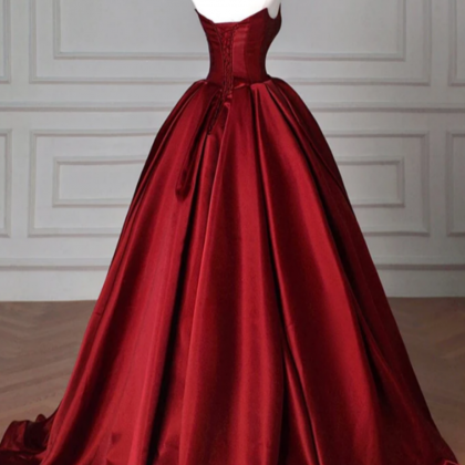 Simple A line Burgundy Sequin Long Prom Dress B666