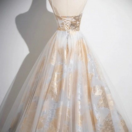 Beautiful Spaghetti Strap Floor Length Prom Dress,..