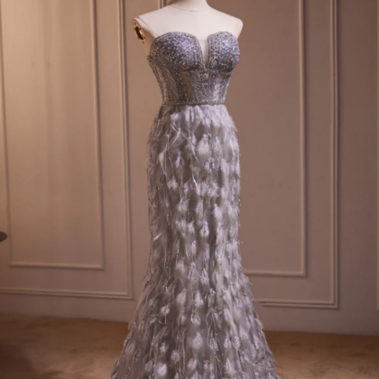 Glorious Sweetheart Mermaid Long Prom Dress with Beads