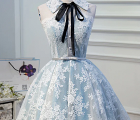 Adorable Pink And Blue Short Party Dress With Butterfly,Cute Short Homecoming Dress Y2742