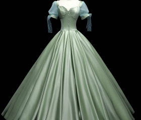 Dark Green A Line Cowl Neck Satin Pleated Long Ball Dress