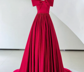 Elegant Velvet Tulle Long Formal Dress, Burgundy Off the Shoulder Sweet Flower Party Dress