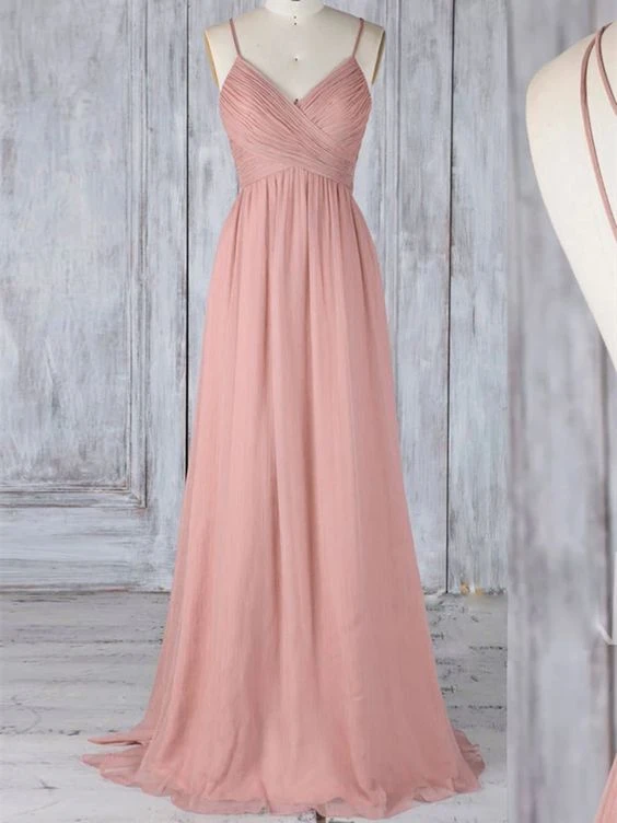 Kateprom A Line Pink Long Prom Dresses, Pink Long Formal Evening Dresses Kpp0484