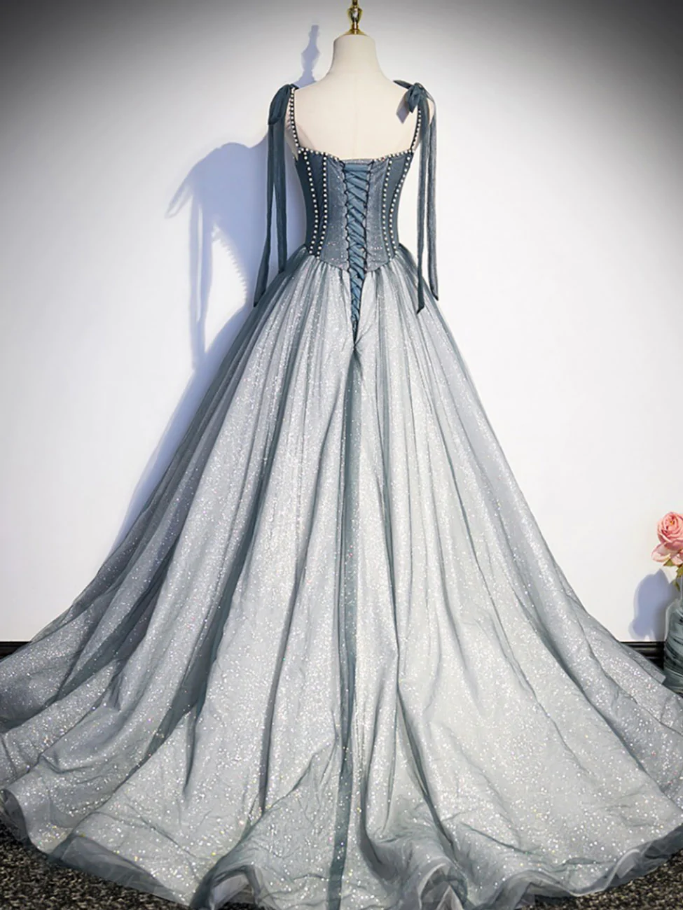 Unique gray long prom dress appropriate color matching formal dress