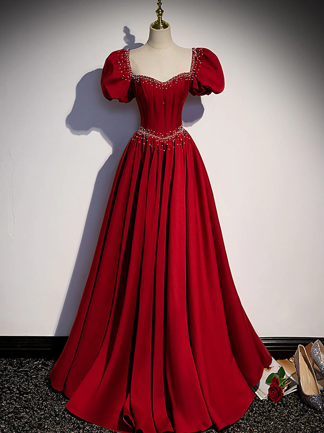 burgundy long homecoming dresses Mermiad Open Back Prom Sexy V neck Lace Formal D  SELINADRESS A gathered waist and high leg slit add elegant drama Cheap Burgundy Beaded Homecoming Dress,