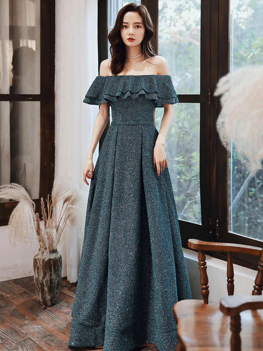 green emerald velvet dress Zapaka Women Simple White Lace Sleeves High Low Graduation Dress Bateau  Neck Bridal Shower Party Dress – ZAPAKA NZ main image 0