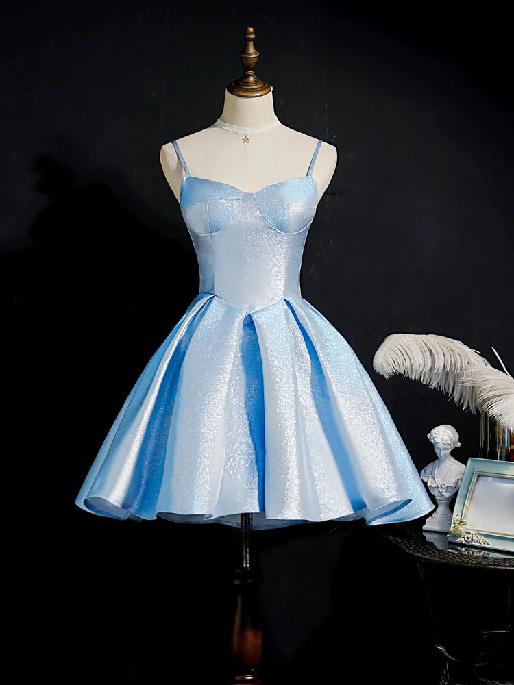 short blue puffy prom dresses Short Cocktail Ball Gown Formal Dresses Party Dress For Short Ladies Puffy  Prom Short