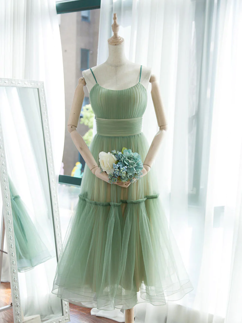 Simple Aline Tulle Green Short Prom Dress, Tulle Green Homecoming Dress on  Luulla