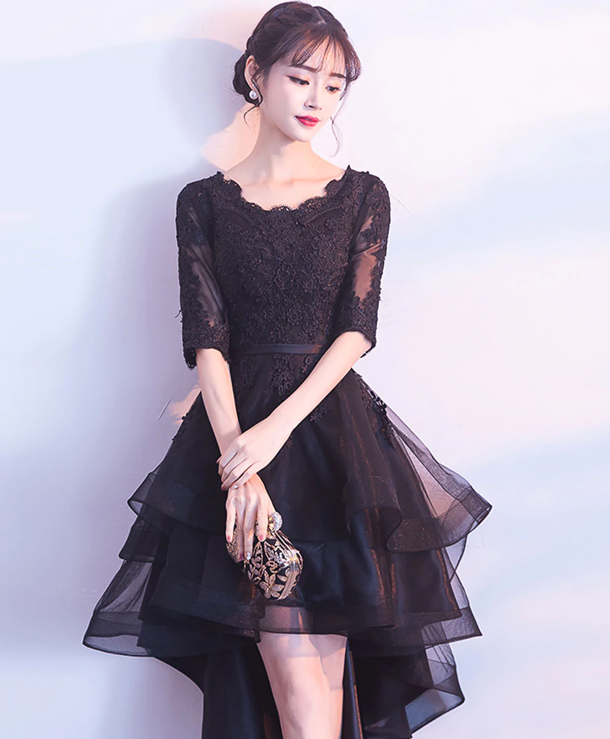 blue dress for baby girl Baltic Born Womens Summerlin Lace Top Maxi Dress | Black main image 1