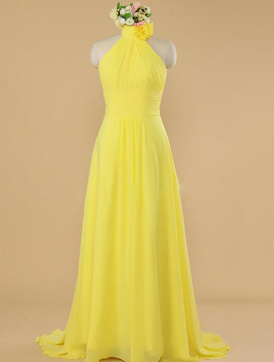 High Neck Halter Floor Length Chiffon Bridesmaid Dresses On Luulla 2099