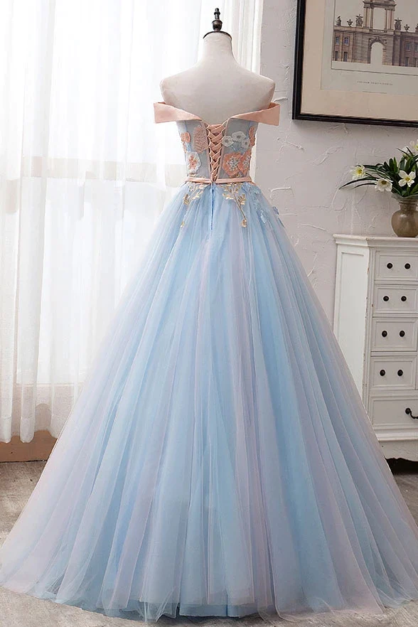 light blue and pink dress Newest Off The Shoulder Long Elegant Ball Gown Prom Dresses Princess Dresses on Luulla Fun Is Calling Mini Saitn Dresses Size:US 50 Social/Cocktail/Evening
