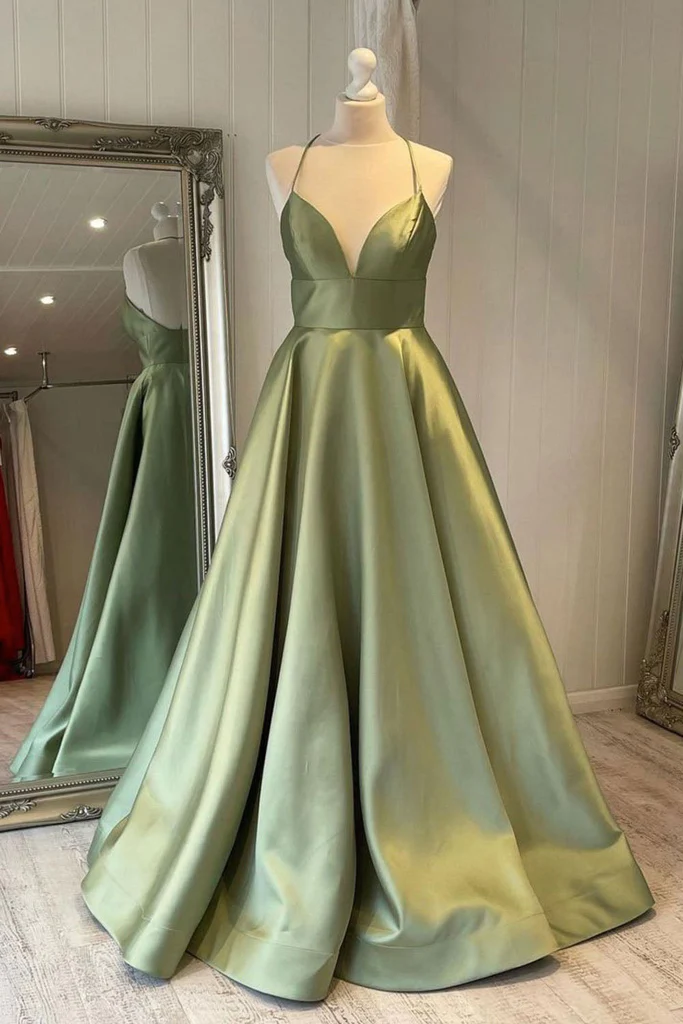 Green simple prom clearance dress