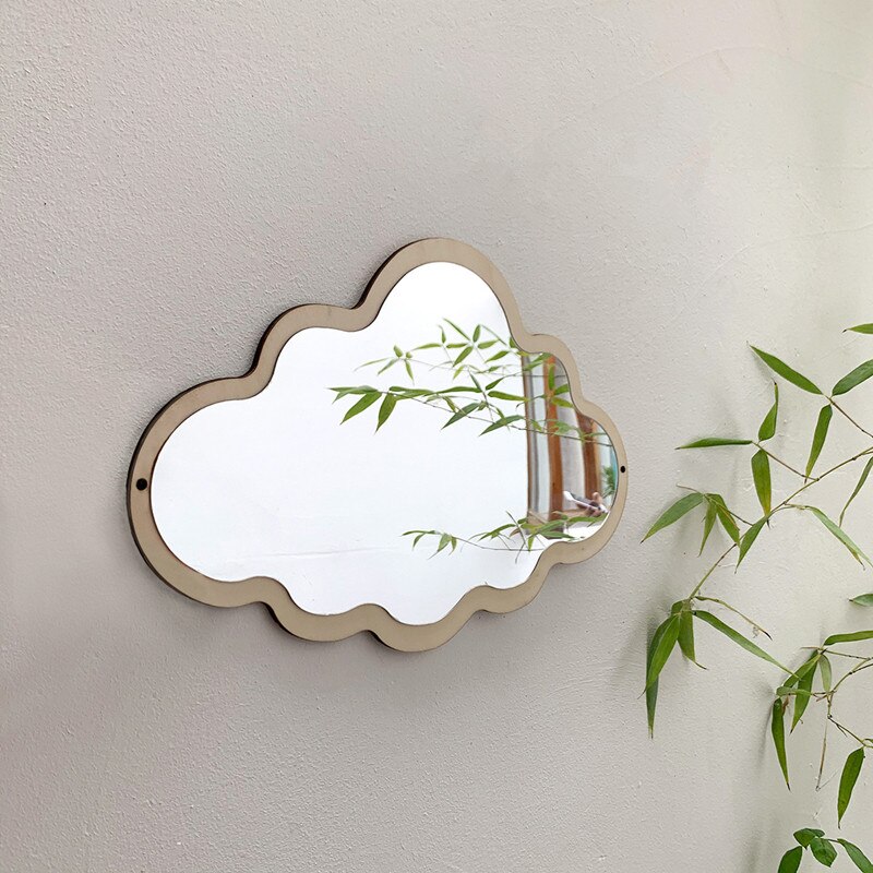Cloud Wood Make-up Decorative Mirror Glass Living Room Vintage Wall Mirror