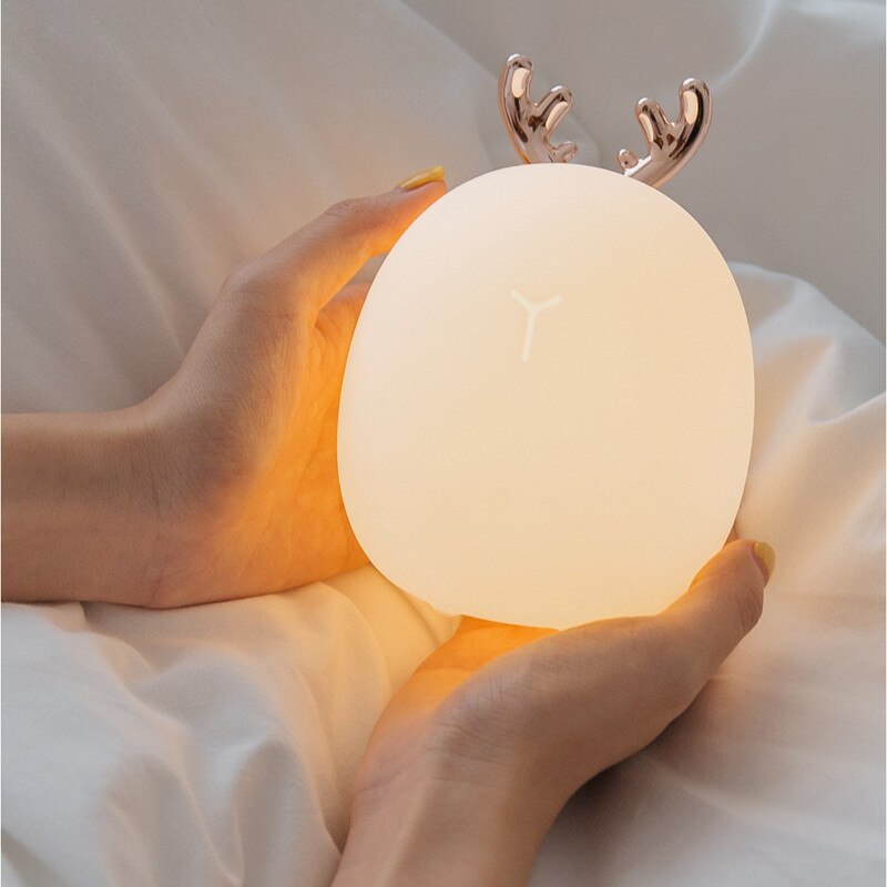 Deer Rabbit LED Night Light Soft Silicone Dimmable Night Light USB Rechargeable