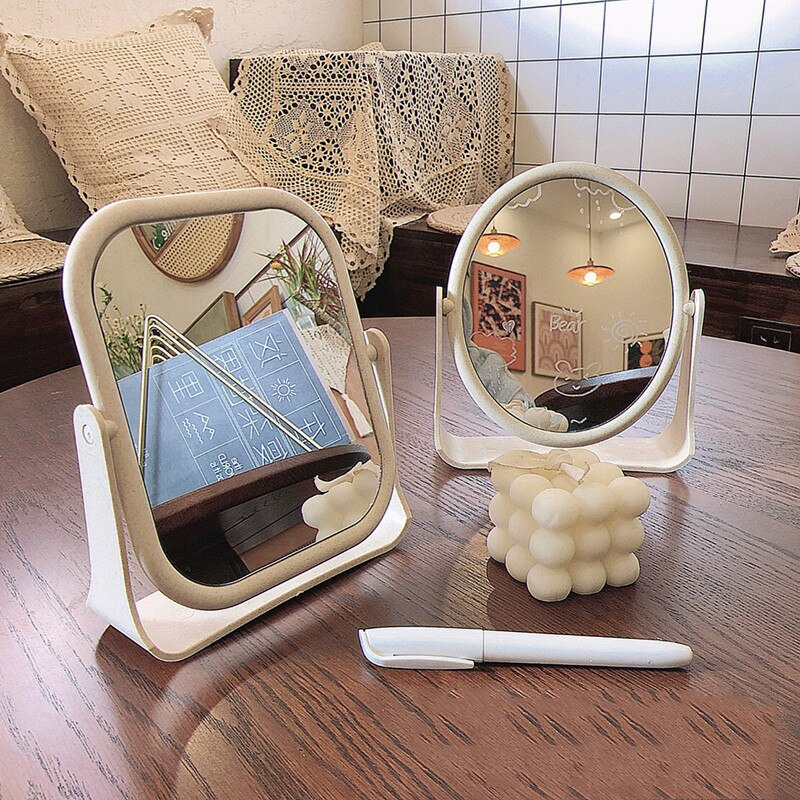 Makeup Mirror Desktop Home Small Vanity Dormitory Double Sided Dressing Mirror
