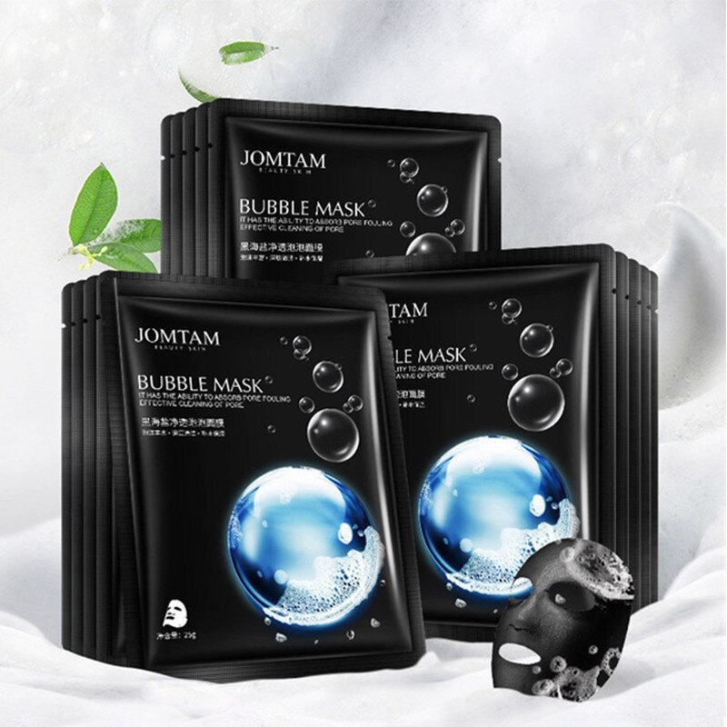 1pc Black Sea Salt Pure Moisturizing Bubble Facial Mask Deep Cleansing Oil Control Skin 