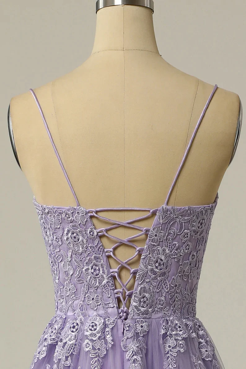 Unique Long A-line Bateau Appliques Crystal Ruffles Prom Dress main image 1