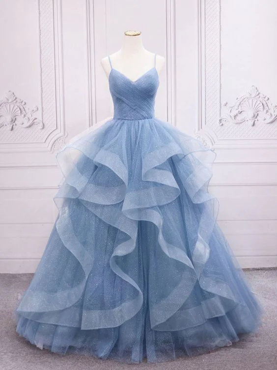 Glam Tulle V-neckline Straps Layers Long Formal Dress Party Dress, Evening  Dress Prom Dresses on Luulla