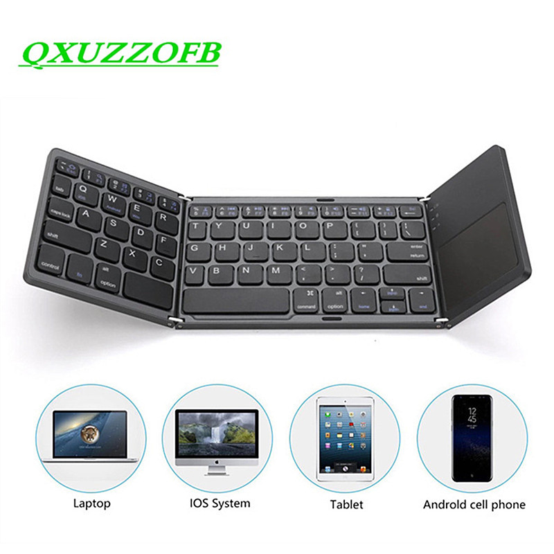 Folding Keyboard Bluetooth With Touchpad Portable Utra-thin Mobile ...