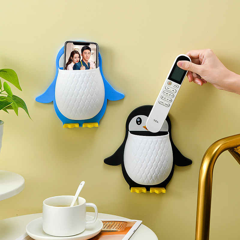 Toothbrush Holder Household Wall Self-adhesive Seamless Penguin Storage Rack Shaver Organizer