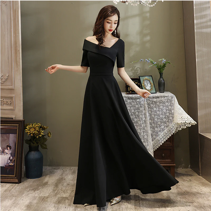 Black One Shoulder Sequin A-Line Dress – Elegant Party Dress for Women main image 0