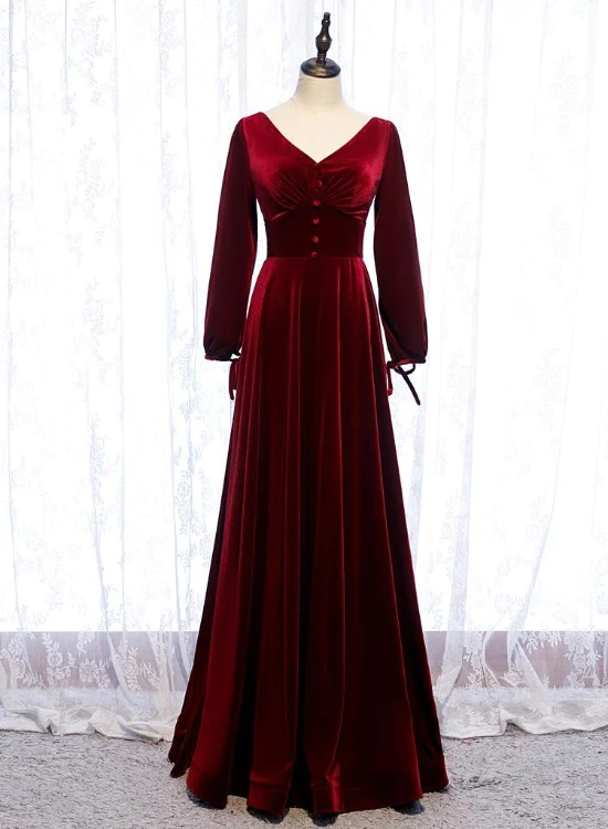 dark red velvet bridesmaid dresses Sweetheart Long Mermaid Dark Red Velvet Bridesmaid Dresses  Berryera
