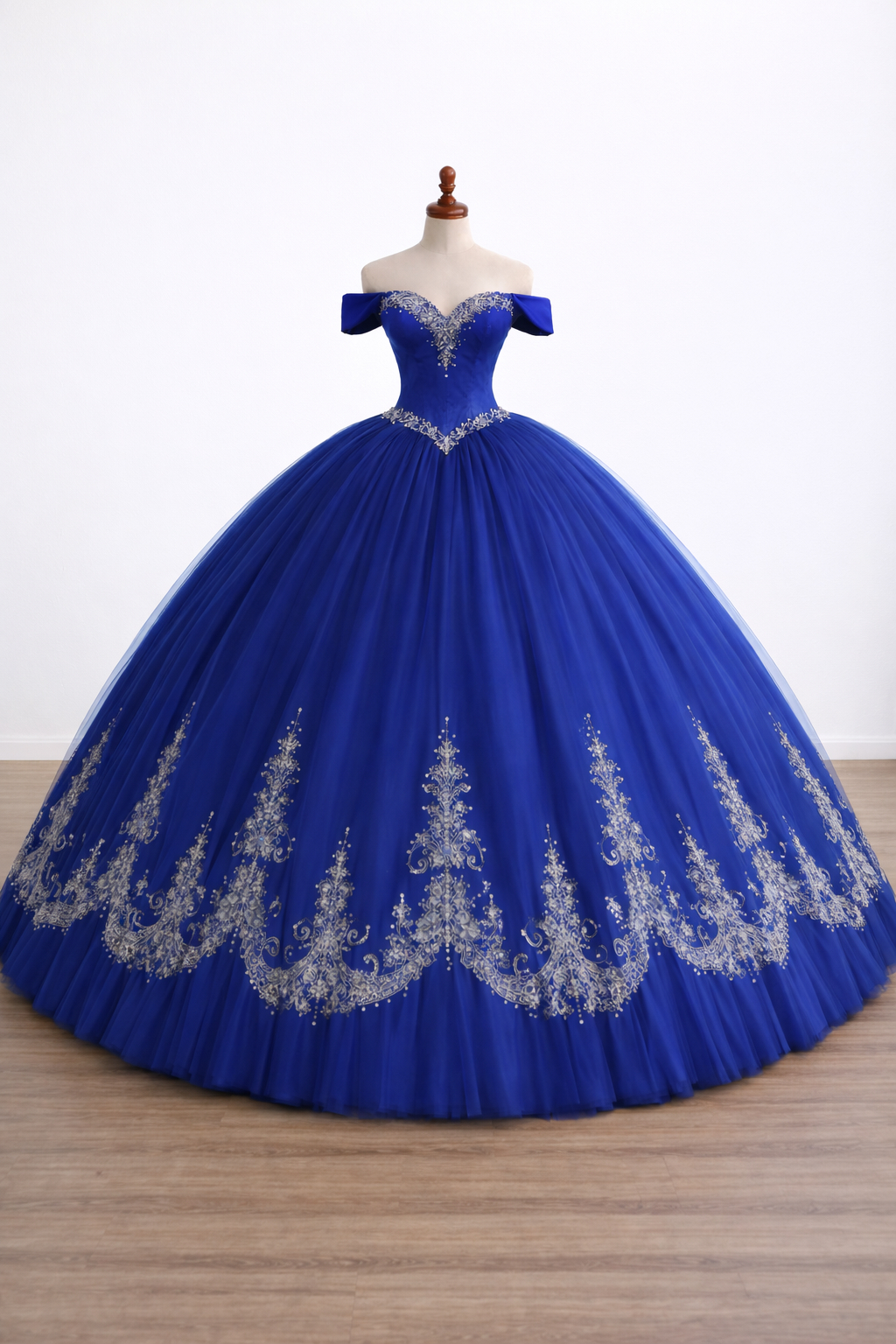 royal blue dress with silver embroidery Silver and Royal Blue Dress