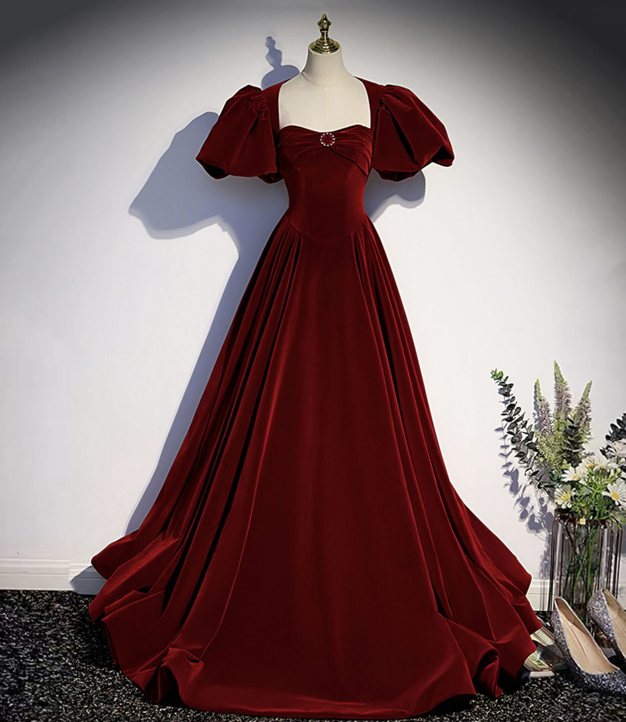 long dress with skirt NA25-R1688 A-LINE LONG GOWN WITH A LONG LAYERED SKIRT BONED SHEER WAISTLINE  SWEETHEART TOP main image 1