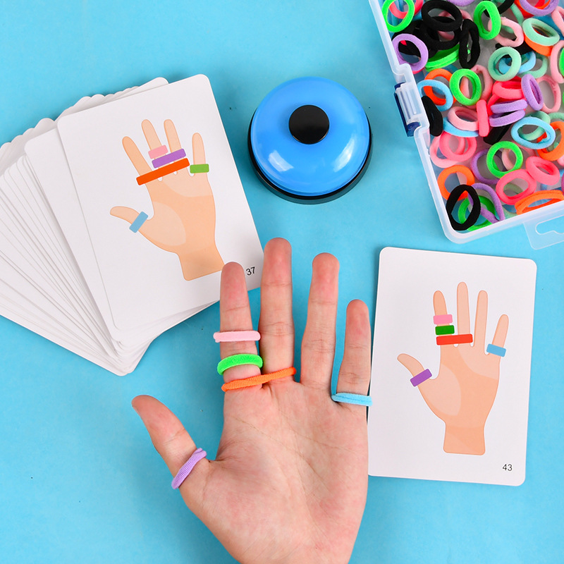 Fun Color Cognition Matching Finger Rings Board Game For Children Sensory Thinking Training Learning Educational Montessori Toys