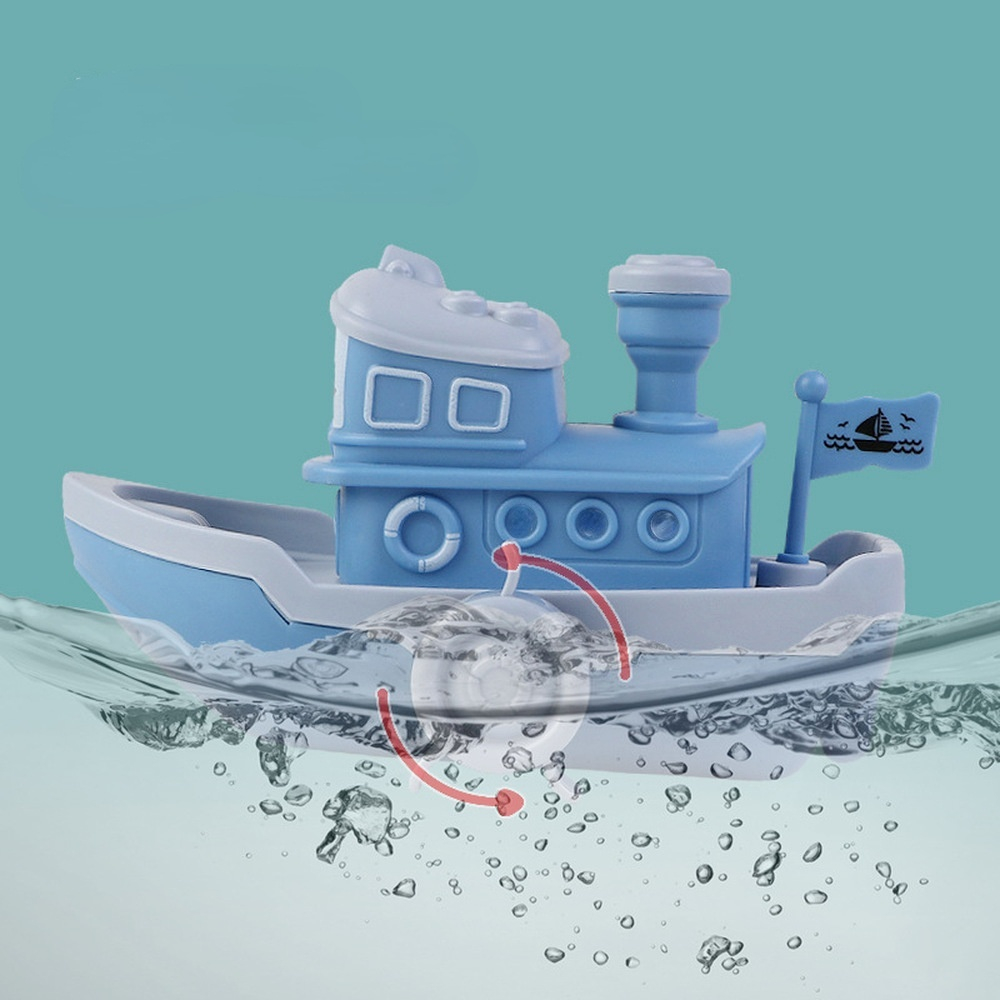 Baby Bath Toys Cute Cartoon Ship Boat Clockwork Toy Wind Up Toy Kids Water Toys Swimming Beach Game For Children
