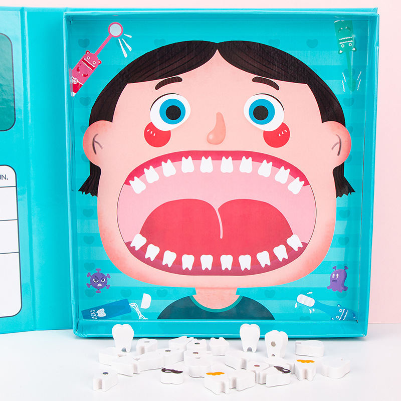 Wooden Pretend Play Dentist Educationa Toys For Children Medical Simulation Medicine Chest Set For Kids