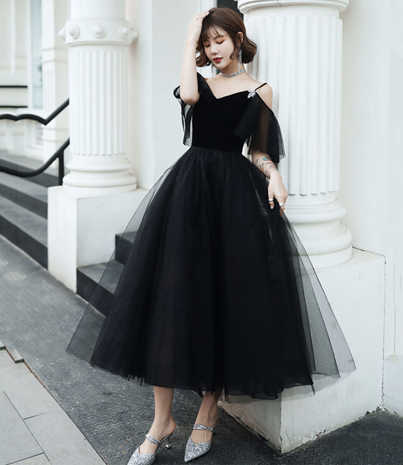 strapless open back dress Black Prom Dress Couple, Prom Dresses Long For Teens,Party Dress Outfi –  Frisco Dresses