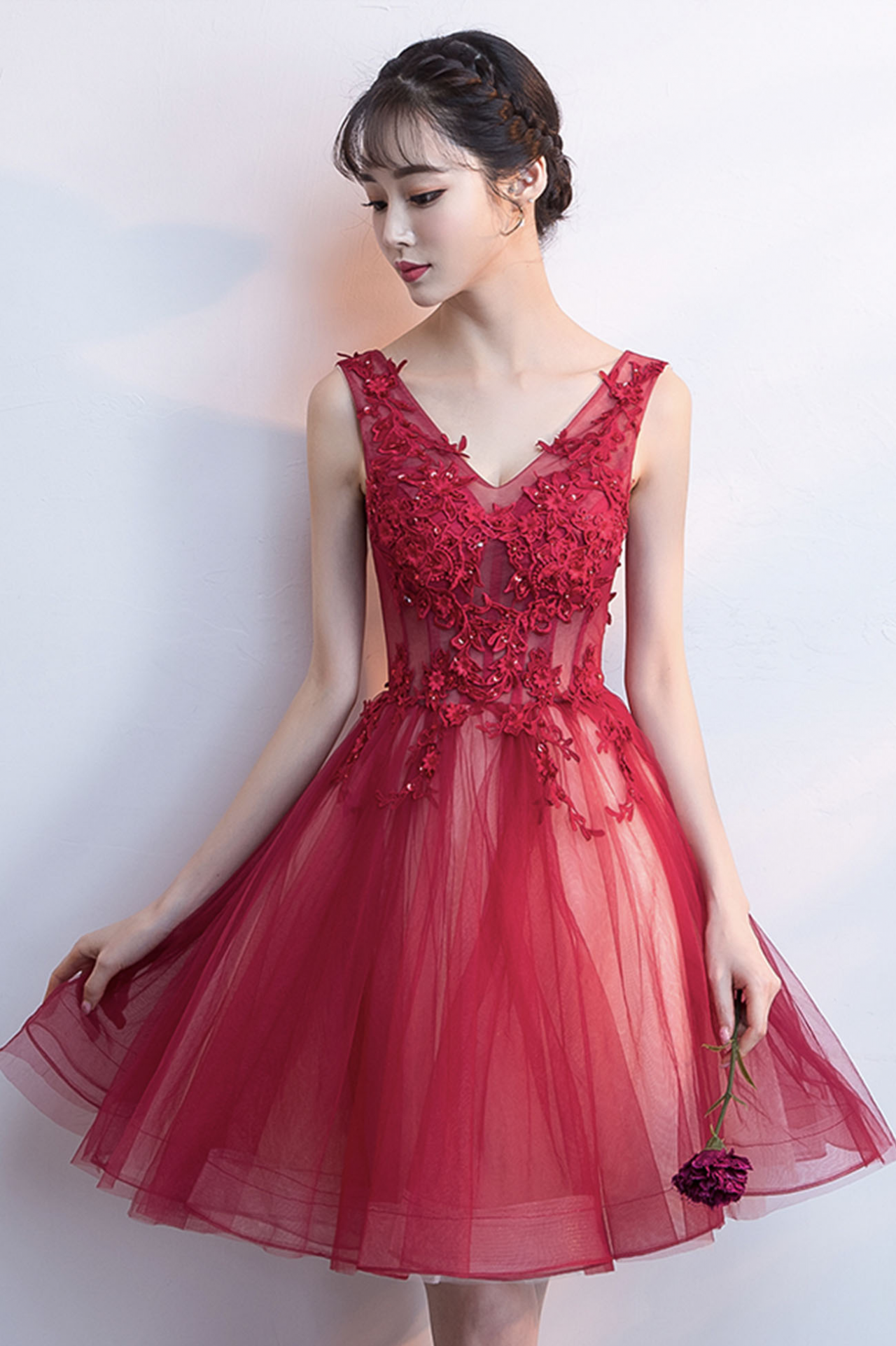 Sparkly Short Tight Homecoming Dresses Prom Cocktail Dresses 2019 Lace  Wedding Dress Short Red Prom Dresses