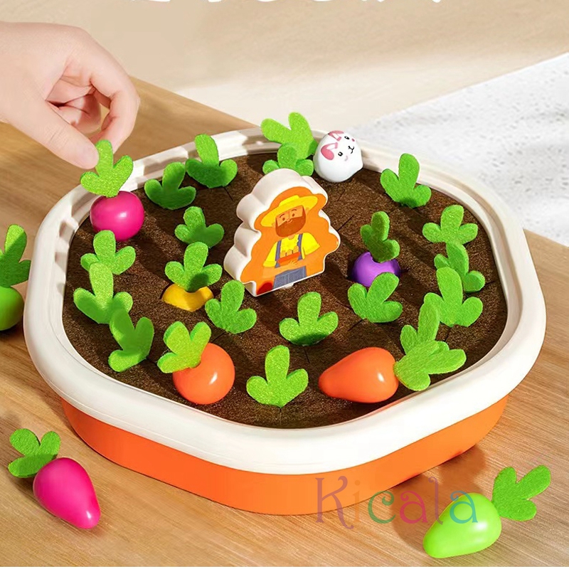 Baby Montessori Toys For Toddler Toys Educational Colorful Shape Toy Pull Carrot Set Counting Discouvery Toys For Kids Learning