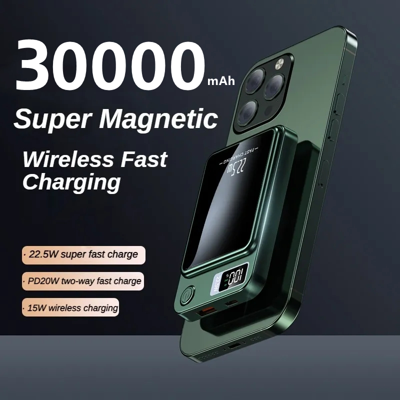 30000mah Wireless Fast Charger For Magsafe Magnetic Power Bank Portable