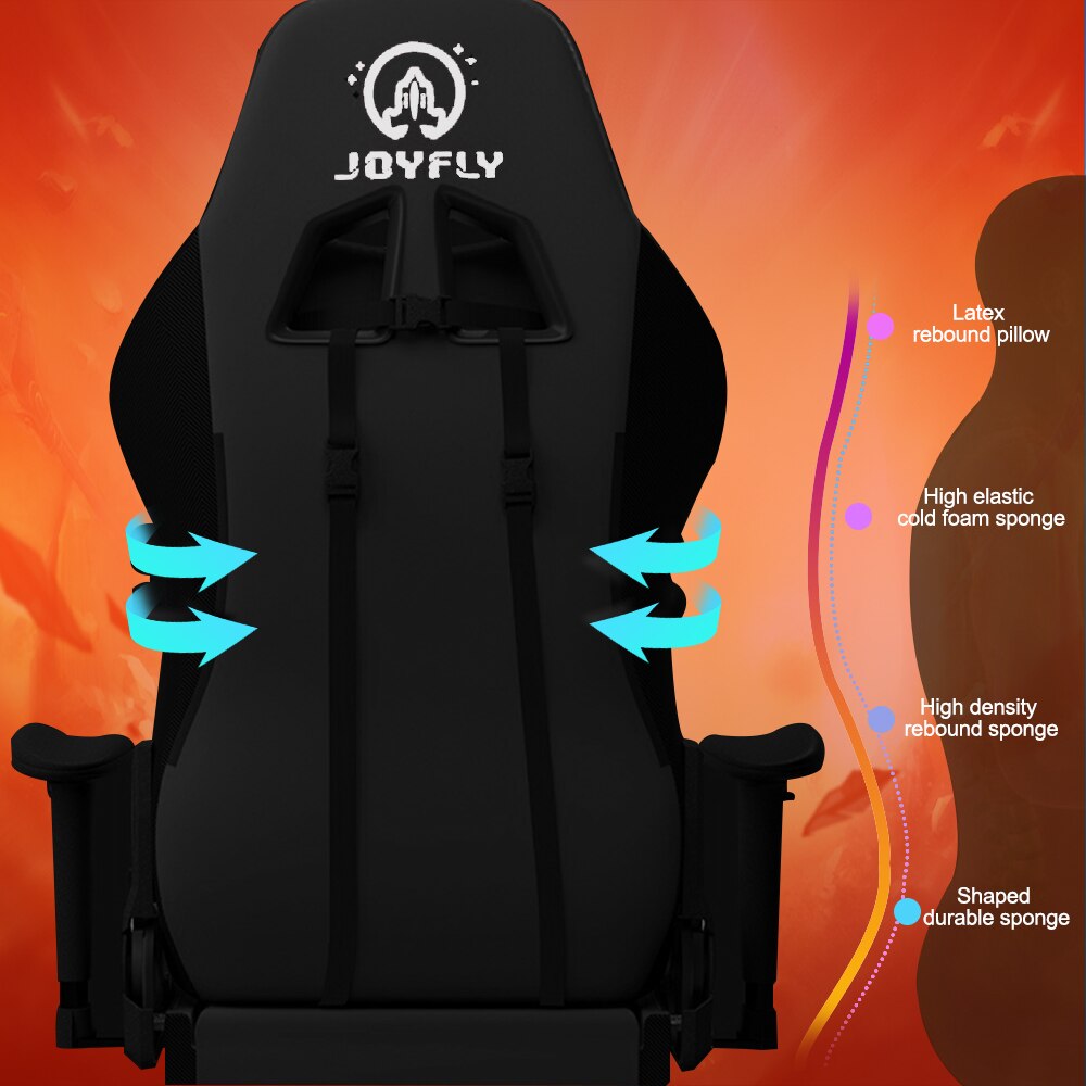 Gaming Chair With 3d Adjustable Armrest Combination Of Pu And Carbon Fiber Leather Chair Pitch Back Angle165