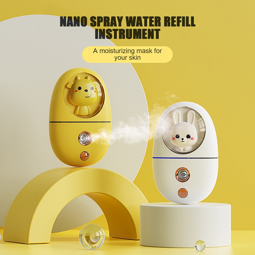 Cartoon 35ml Mini Facial Humidifier Face Nano Mist Sprayer Make Up Skin Moisturizing Hydration Nebulizer Face Steamer Usb