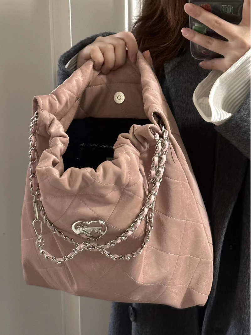 2023 Woven Women's Drawstring Bucket Bag Brand Handbag Lattice