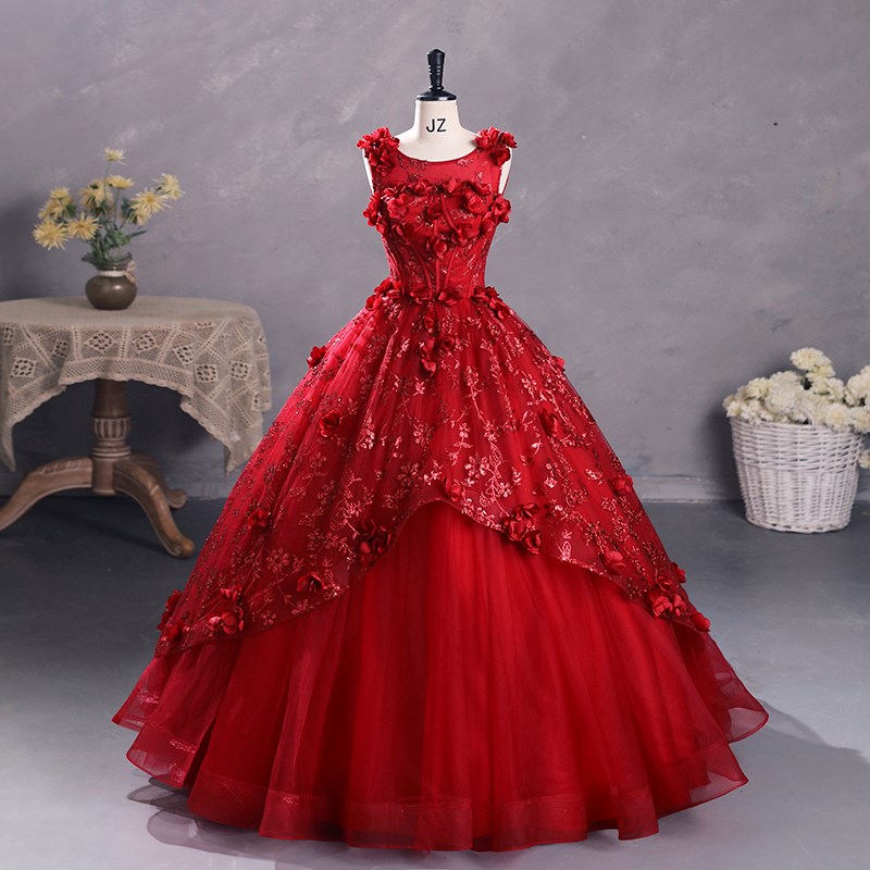 Primrose Grass Shinny Quinceanera Dresses Flower Plus Size Ball Gown Prom Dress Custom Mad