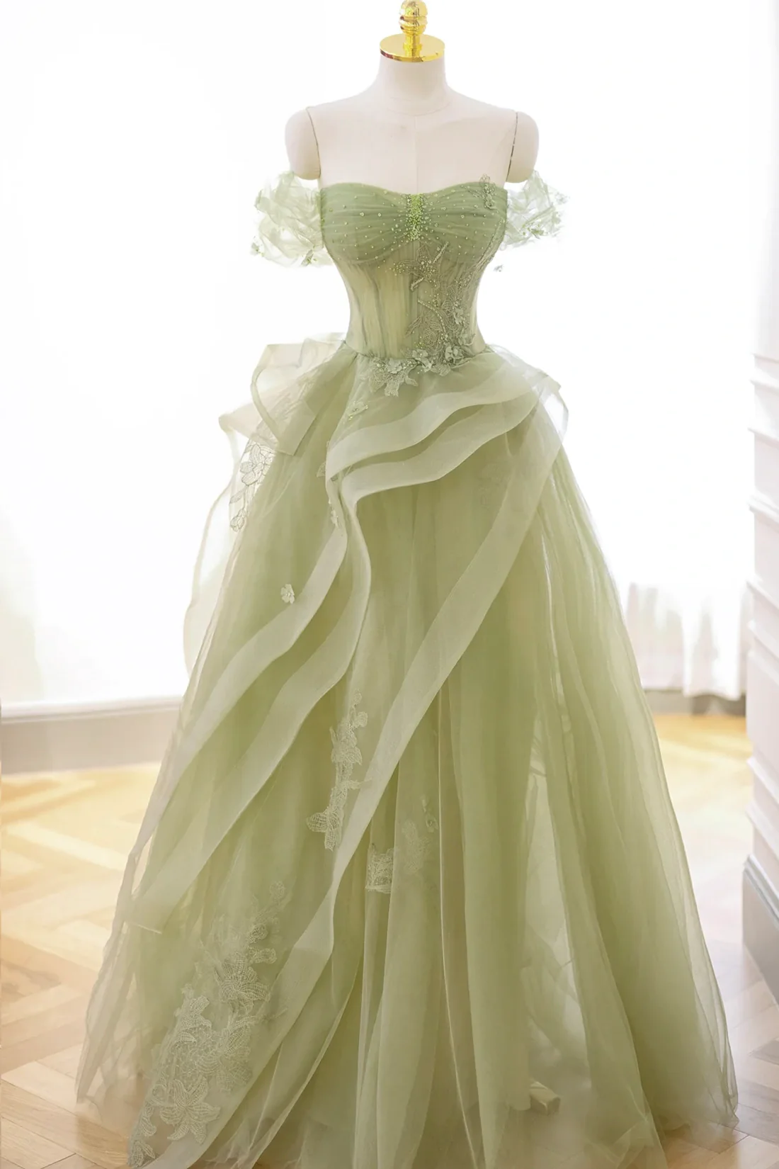 green enchanted dress Enchanted Forest Ruffle Dress