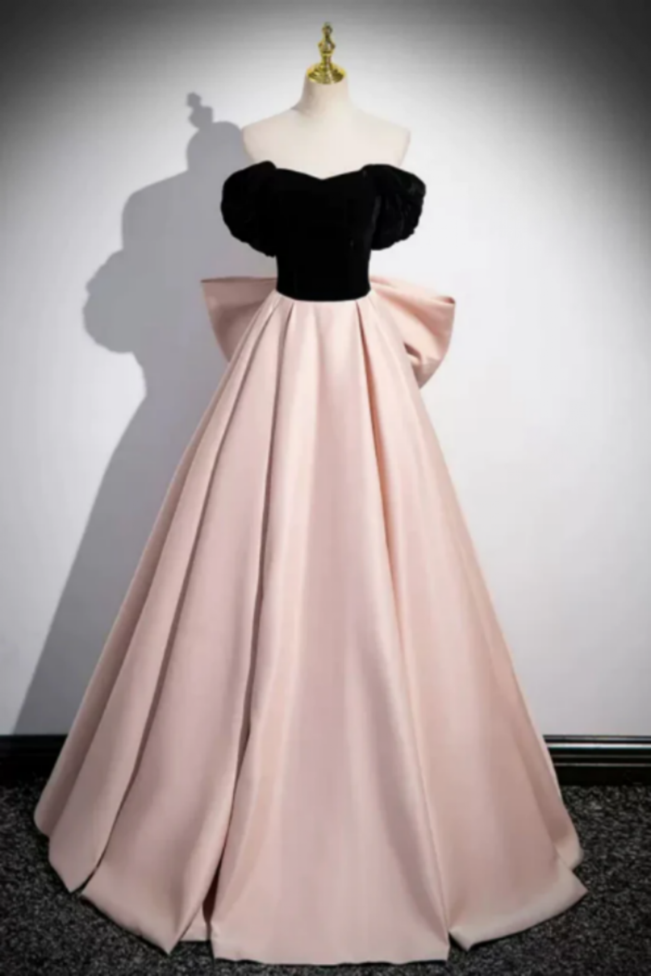 A Line Off Shoulder Satin Champagne Long Prom Dress, Champagne Long Evening  Dress on Luulla
