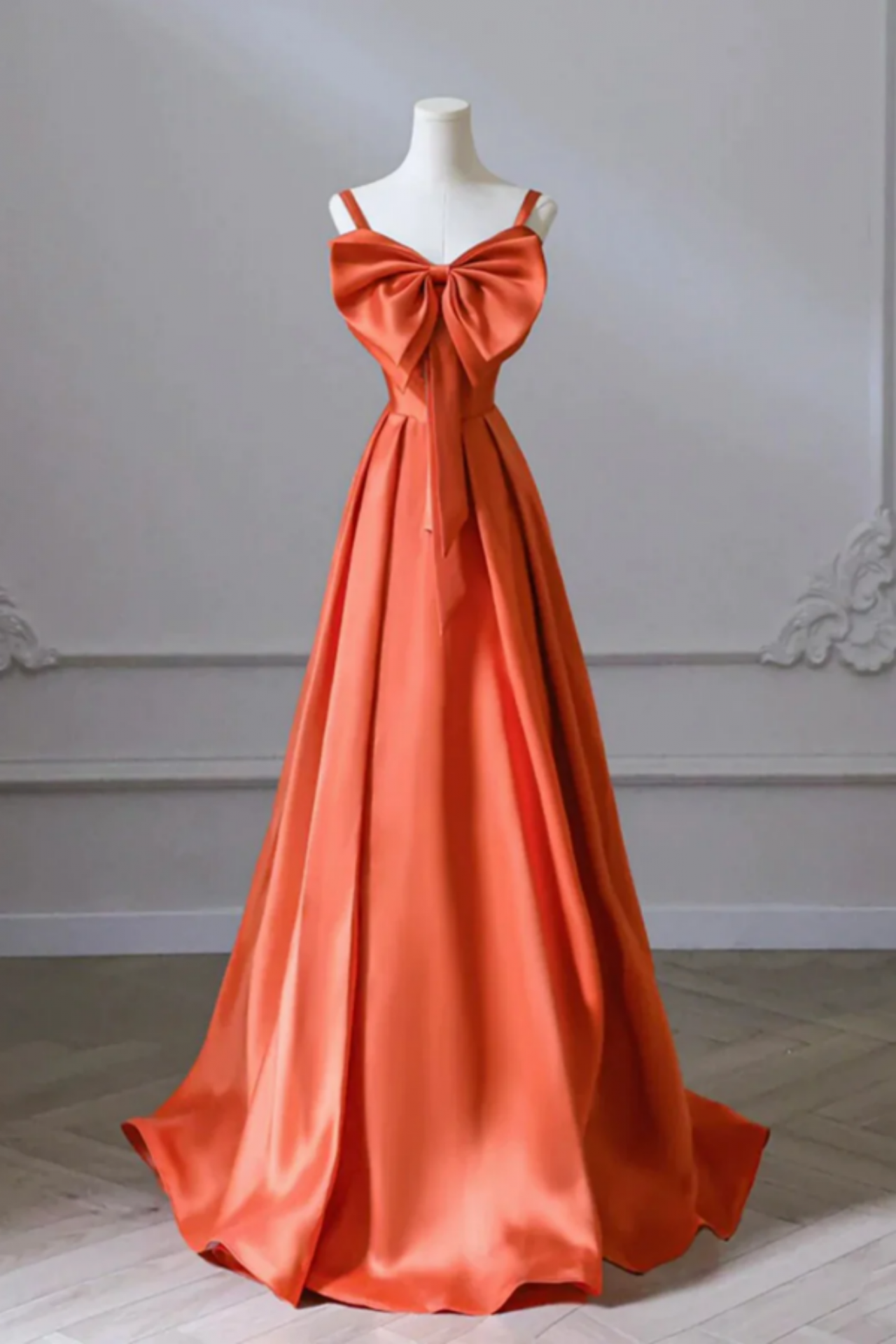 open lace back dress Dressime Women Vintage Orange Prom Dress Mermaid Straps Lace Long Formal  Dress With Slit – dressime