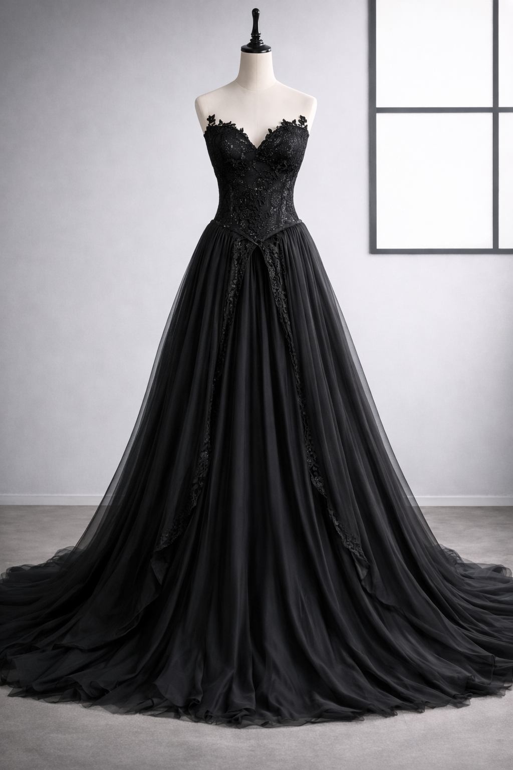 black corset back dress Corset-Back Long A-Line Prom Dress with Side Pockets Sage / XLarge main image 1